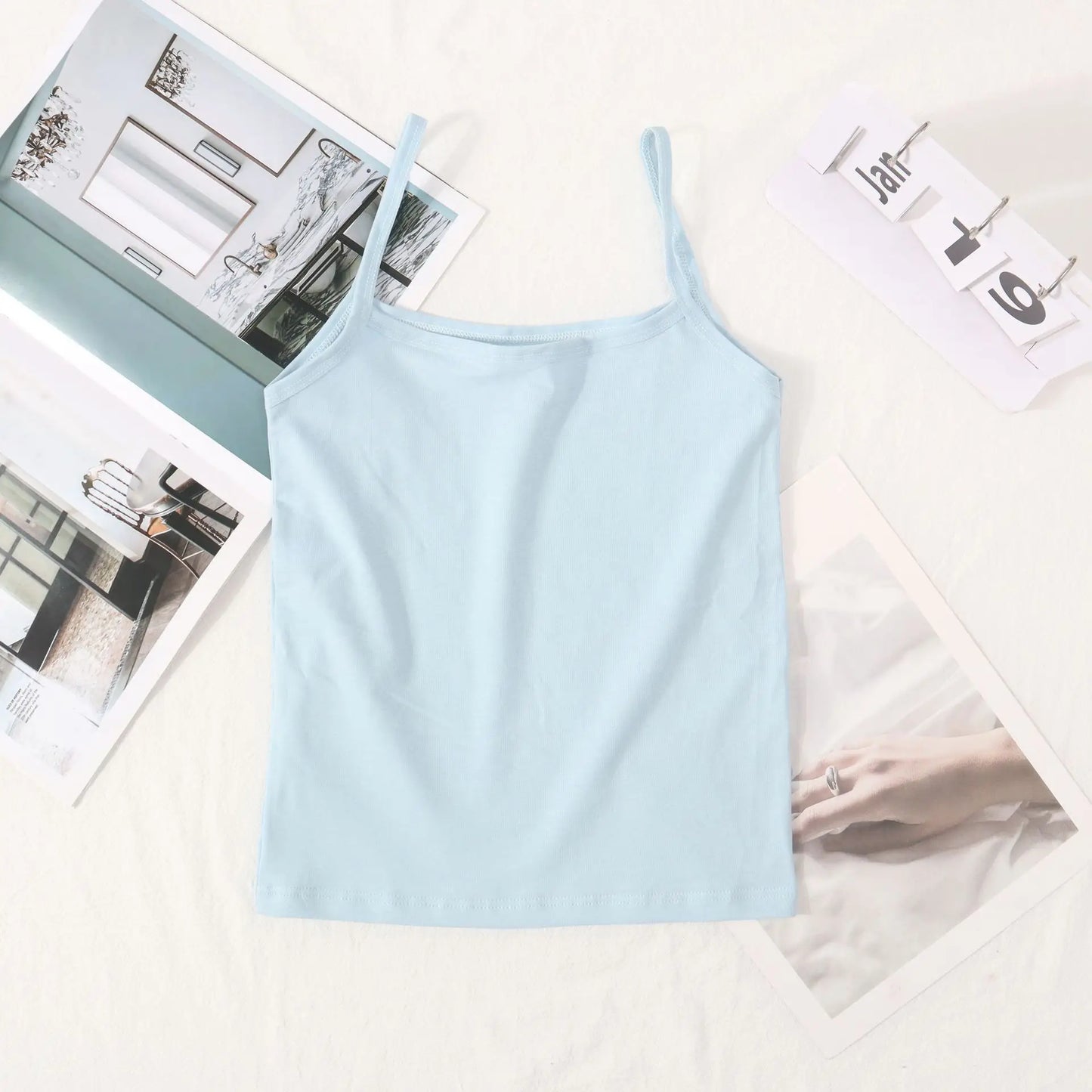 Adolescent Girls' Underwear Vest Without Steel Ring Elementary School Students' Strapless Solid Color Vest Children's Base Shirt