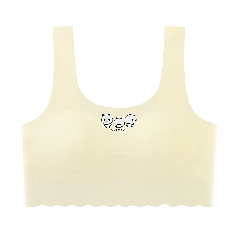 Teenage Girls' ice Silk Seamless Bra  Comfortable Underwear For Junior And High School Girls Undergarment For Girls In Puberty