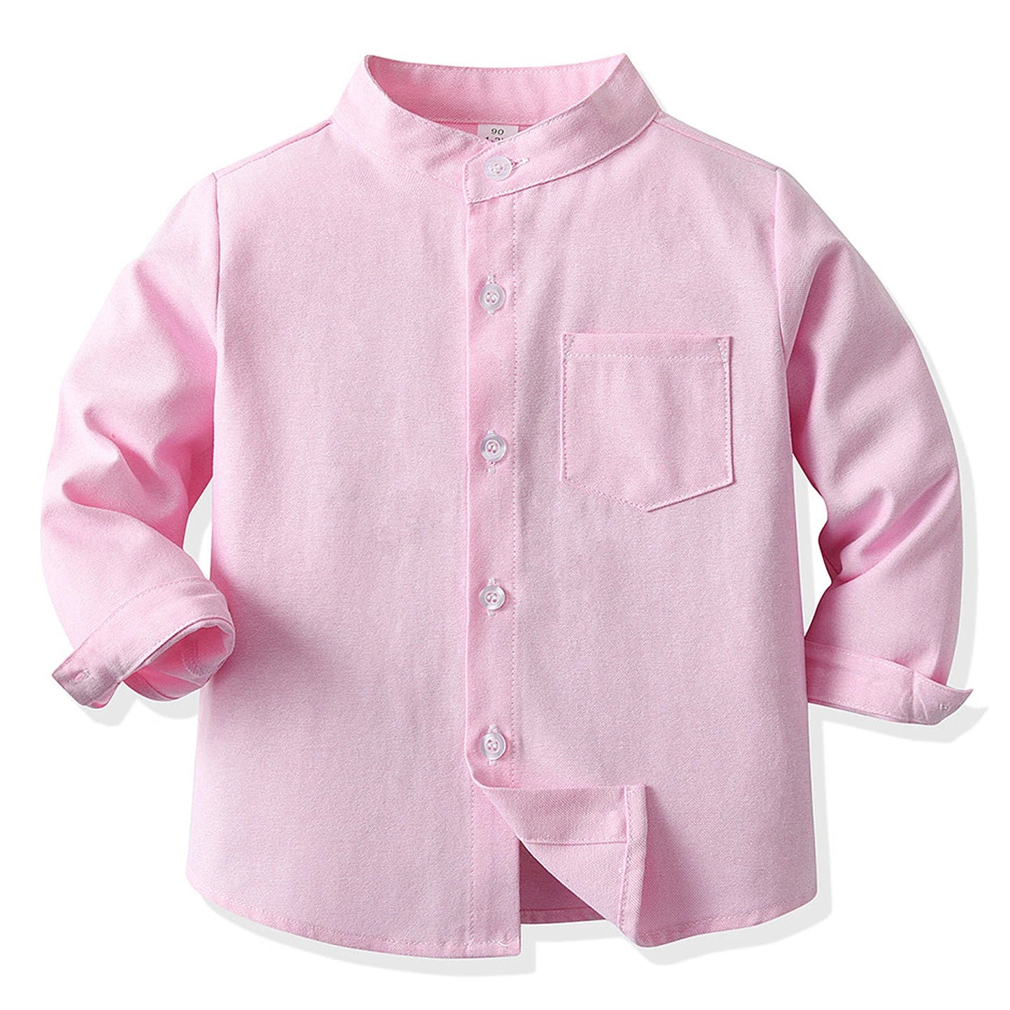 Girls' School Uniform,Long/Short Sleeve Blouse,Single Breasted High Collar Boys Shirts,Formal Kids Button-Down Gentleman Tops