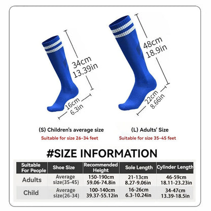 Loogdeel Kids Youth Adult Soccer Socks Stripe Knee High Softball Baseball Sports Socks Breathable Football Socks for Men Women