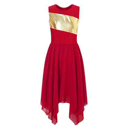 Girls Lyrical Dance Dress Kid Celebration of Spirit Church Dress Children Dancewear Stage Performance Wordhip Liturgical Costume