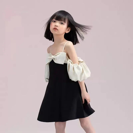 Young Girls New Design Dresses Two Ways To Wear Clothes 2025 Fashion Elegant Bow Patchwork High Grade Teen Girls Dress 5-14Years