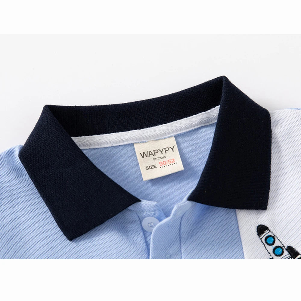 Baby Boy Clothes Summer Short Sleeve Children's Polo Shirts Toddler Kids Cotton T-shirts Boys Lapel Cartoon Tees Kids Sport Tops