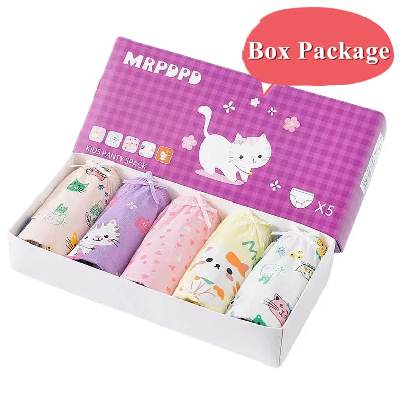 5 Packs/Box Children Underwear Girls Panties Cotton Comfortable Toddlers Kids Triangle Underpants Breathable Briefs For Girls