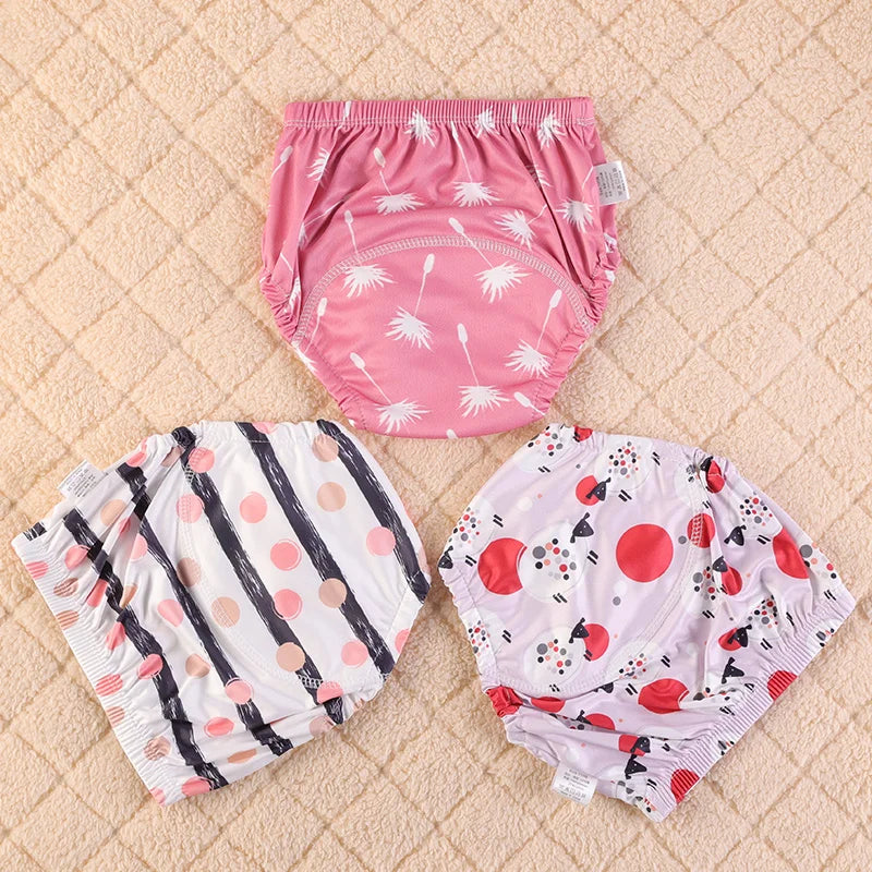 10 Pcs Reusable Baby Training Pants Washable Kids Cloth Diaper Nappies Changing Underwear Infant Toddler Potty Training Panties