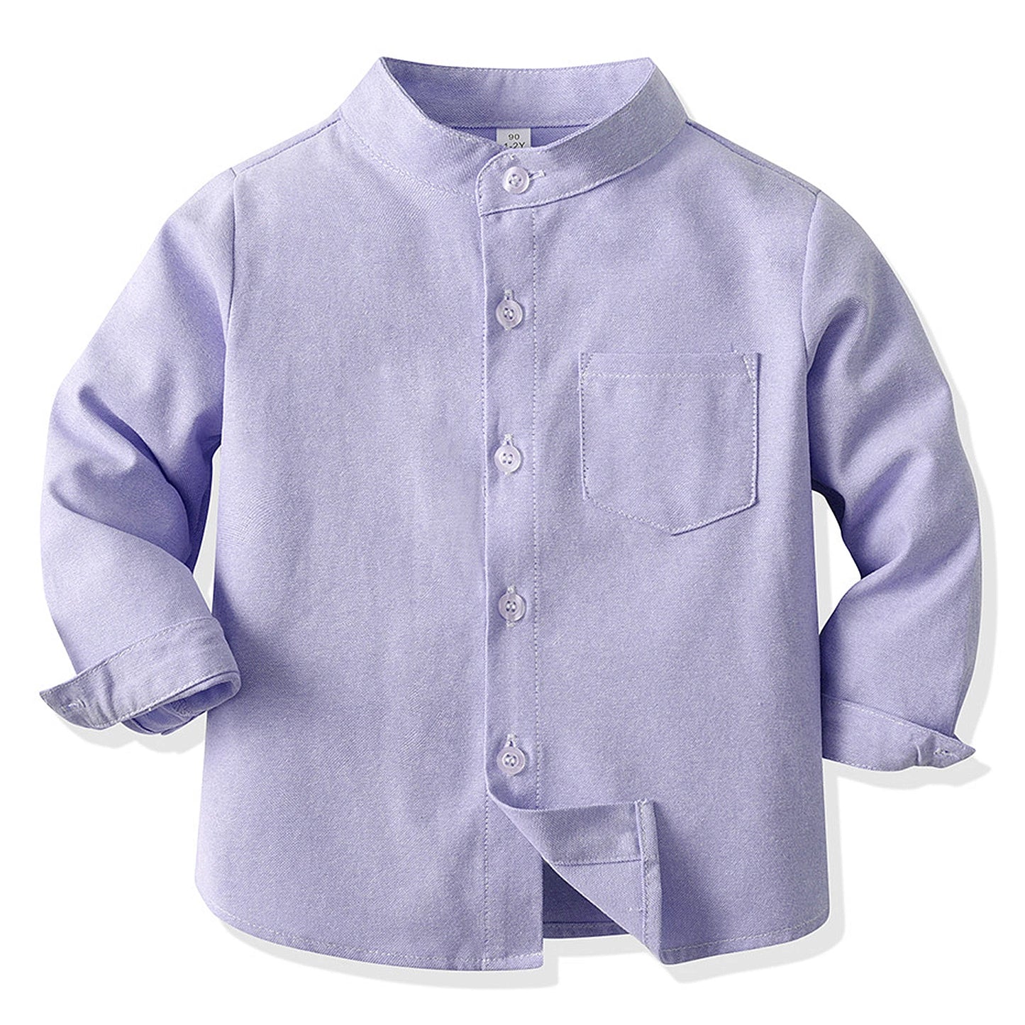Girls' School Uniform,Long/Short Sleeve Blouse,Single Breasted High Collar Boys Shirts,Formal Kids Button-Down Gentleman Tops