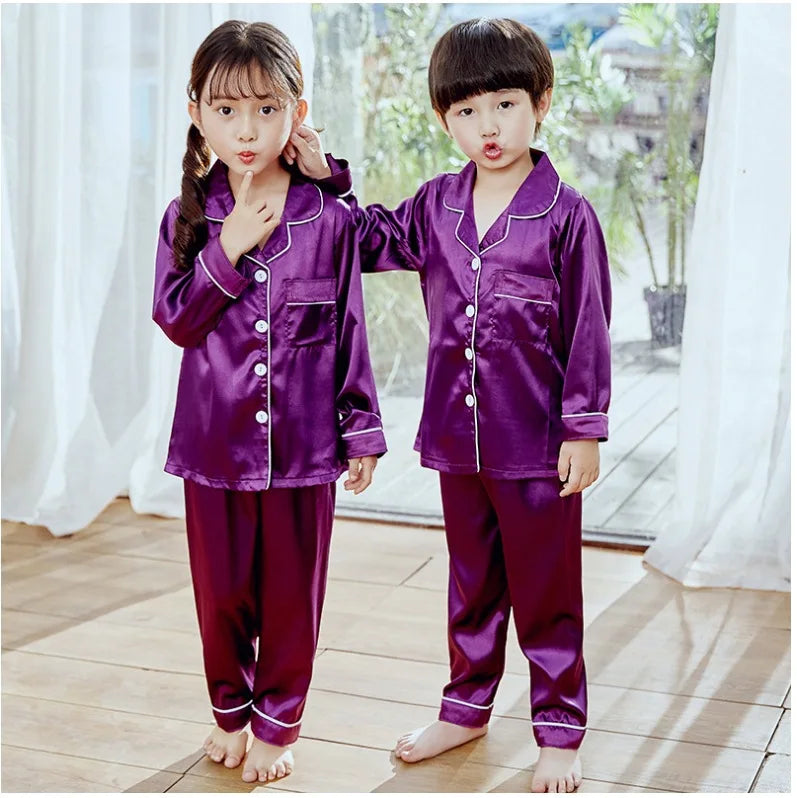 New Lapel Printed set Long-Sleeved Pajamas Set Girls Bear Cartoon Children's Home Wear Toddler Boy Pyjamas Pjs for Kids