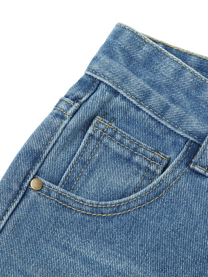 Boy Ripped Jeans Trendy Solid Denim Pants Child Pocket Trousers Kids Clothing Teenagers Student All Seasons Gift 3-9Y