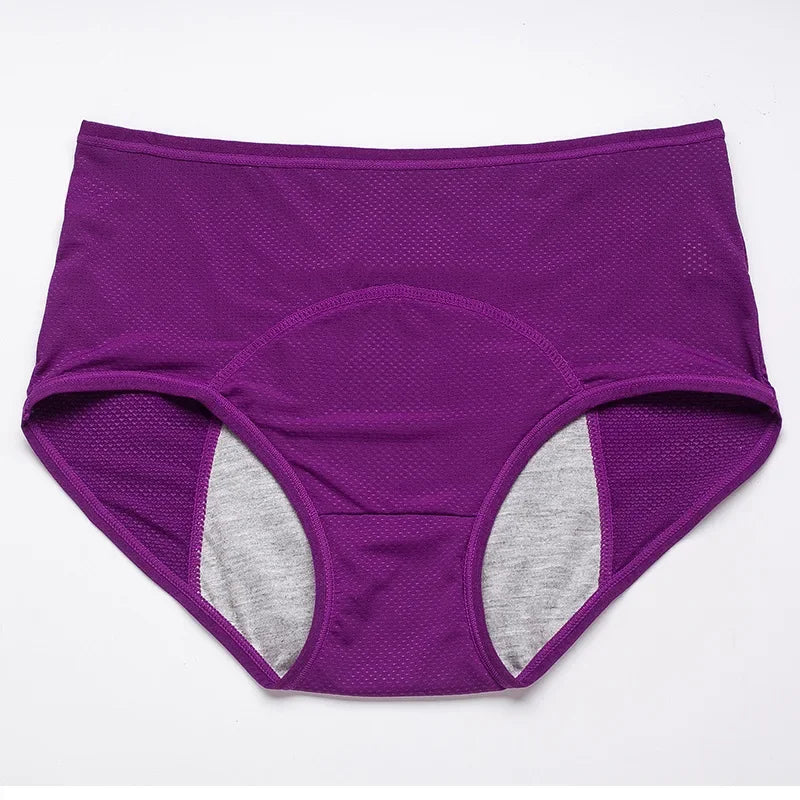 Period Underwear for Women 4 Layer Leakproof Cotton Panties Postpartum Menstrual Overnight Absorbent Underwear Seamless Moisture