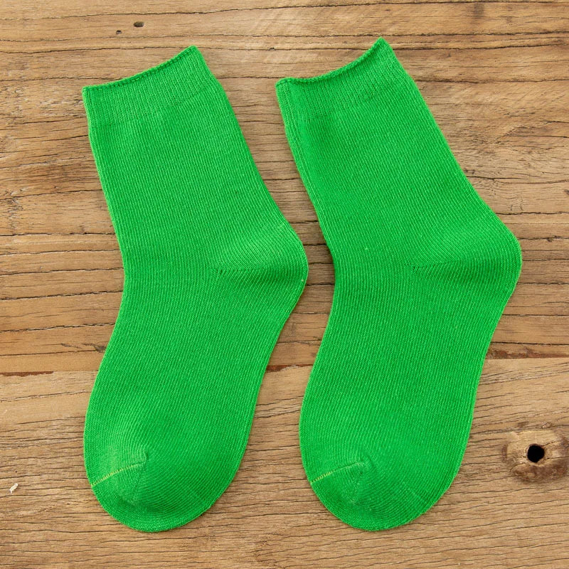 Children's Socks Cotton Colorful Harajuku Retro Boys Girls Black Socks Kids Klein Blue School Casual In Tube Solid Sox Stylish