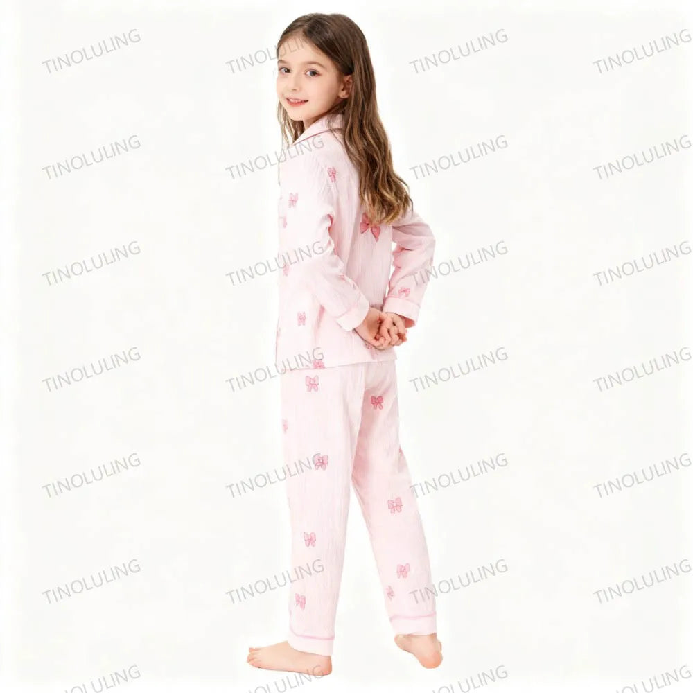 Soft Cotton Pajamas for Girls Cartoon Animal Print Pyjama Sets Children's Pijamas Sleepwear Suit Kid Long Sleeve Loungewear