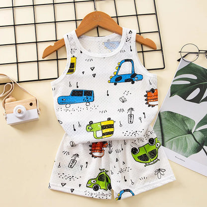 Girls Pajamas Sets 0 to 1 2 3 4 5 6 7 8 9 Years Cute Cat Print 100% Cotton Cartoon Boys Pyjamas Dino Kids Children Home Clothing