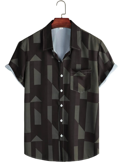 Men's Summer Hawaiian Style Loose Short Sleeve Casual Shirts Fashion 3D Print Vacation Beach Shirt Tops Breathable Blouses Male