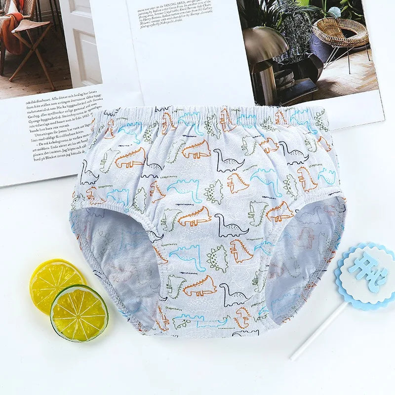 5 Pcs/Pack Boys Triangle Underwear High Quality Soft Cotton Children Briefs Dinosaur Cartoon School Kid Panties For Boy Age 3-13