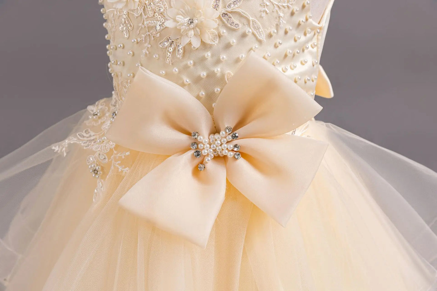 Girls Elegant Dresses Summer Flower Embroidery Princess Dress Girl Birthday Formal Party Dresses White Wedding Bridesmaid Dress
