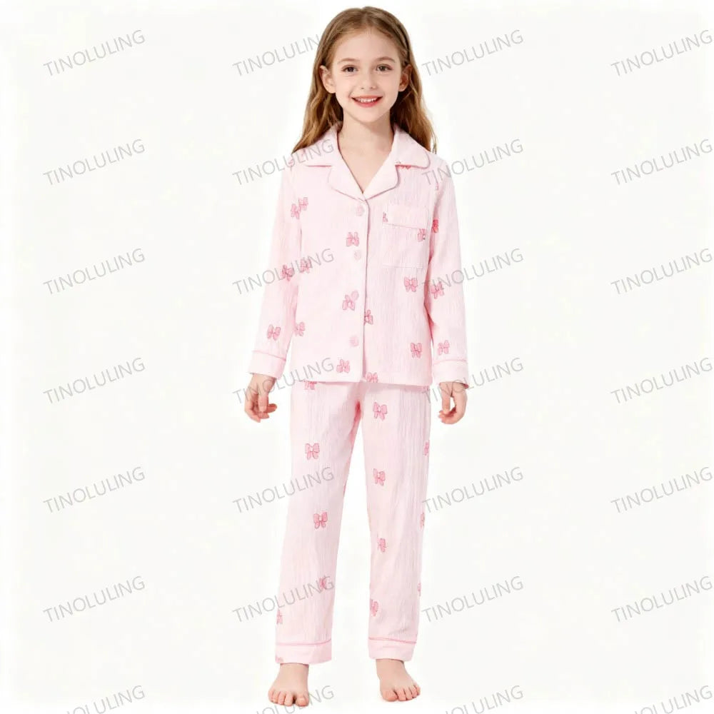 Soft Cotton Pajamas for Girls Cartoon Animal Print Pyjama Sets Children's Pijamas Sleepwear Suit Kid Long Sleeve Loungewear