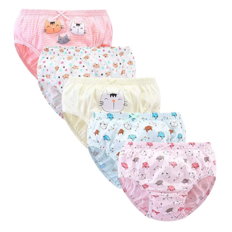 5 Packs/Box Children Underwear Girls Panties Cotton Comfortable Toddlers Kids Triangle Underpants Breathable Briefs For Girls