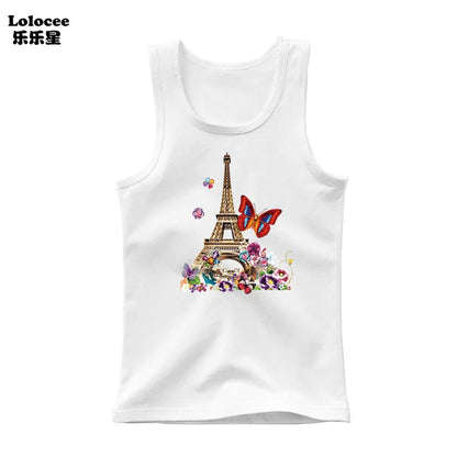 Girls Perfume Floral Singlet Cotton Underwear Summer Children Pink Tank Tops Toddler Kids Sleeveless T-shirt