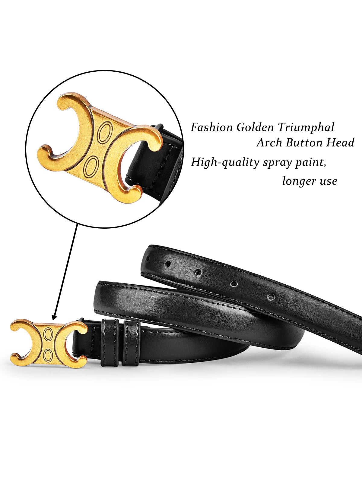 Fashion Women Belts High Quality Gold Buckle Best Matching Dress Jeans Belts for women