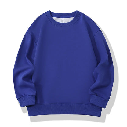 Fashion Girls Boys Sweatshirts Clothing Autumn Solid Color Casual Long Sleeve Loose Tops Children's Clothes Teen 6 8 10 12 Years