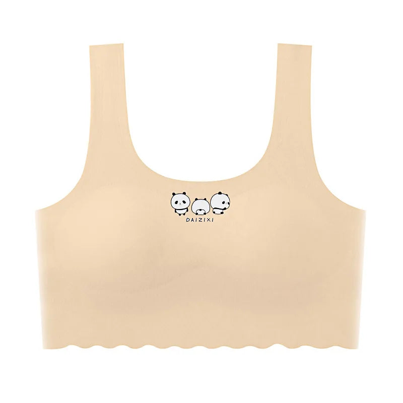 Teenage Girls' ice Silk Seamless Bra  Comfortable Underwear For Junior And High School Girls Undergarment For Girls In Puberty