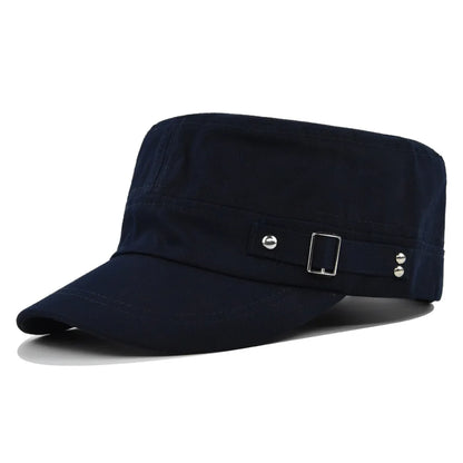 Hat Men's Flat Military Hat Is Simple And Versatile, Middle-Aged Hat Spring And Autumn Duck Tongue Casual Fashion New Style
