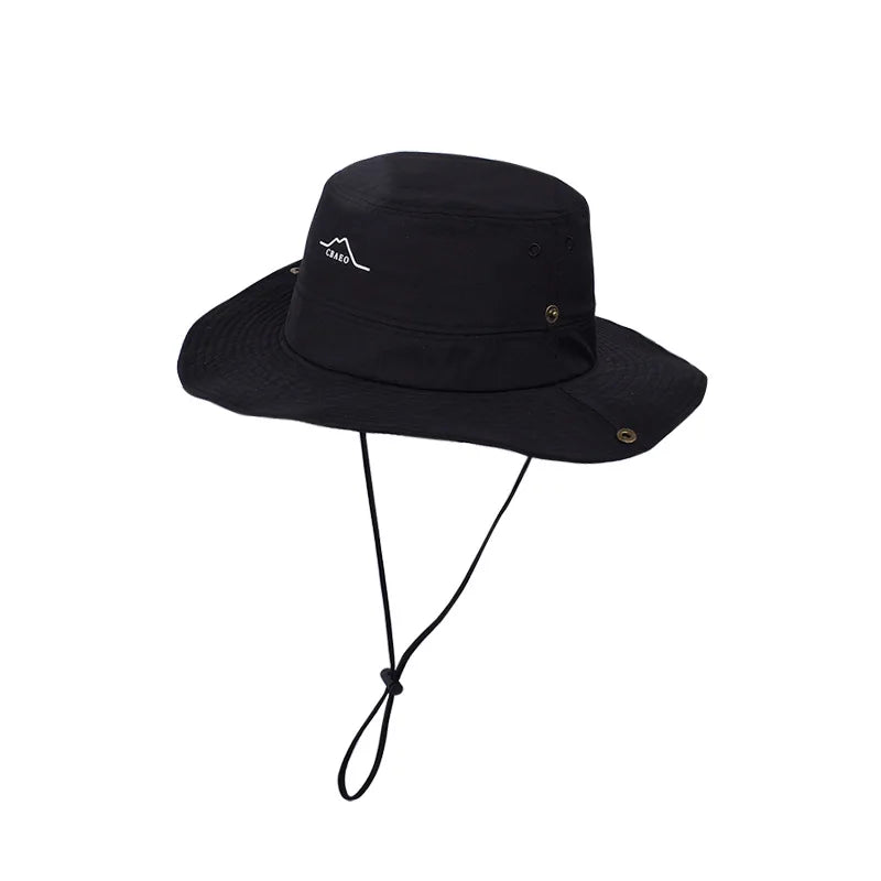 Waterproof and quick-drying summer wide-brimmed sun-protective hats for men and women, outdoor hiking and fishing sun hats