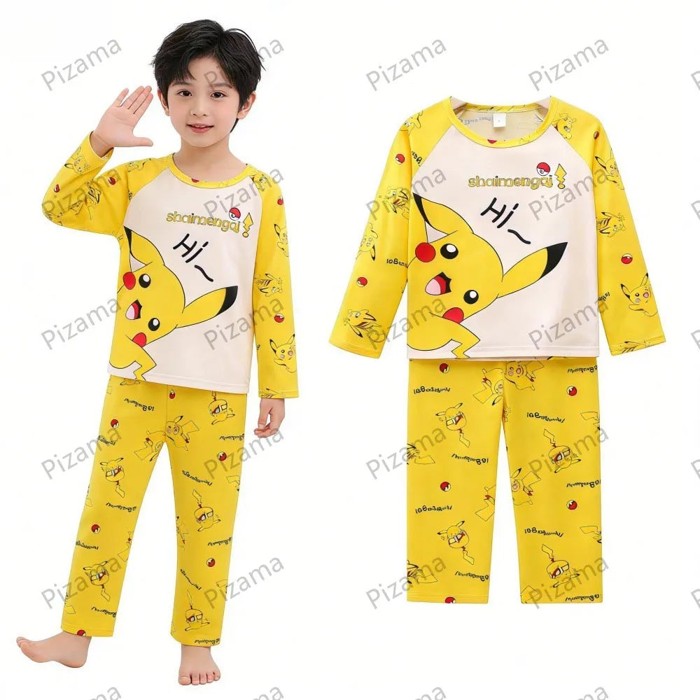 Boys Pajamas Sets Toddlers Girl Fashion Clothes Suits Girls Clothes Pajamas Unisex Kids Clothing Sets Pikachu Children Pyjamas