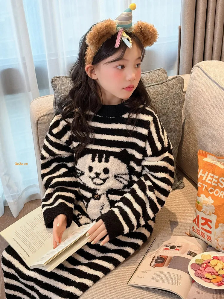 Girls Pajamas 2025 New Children's Nightgown Children's Autumn and Winter Loungewear