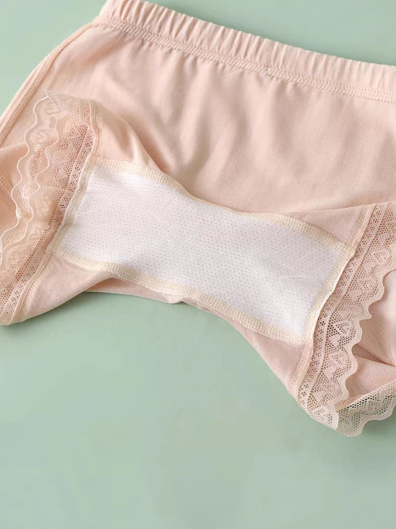 Girls Anti-Embarrassment Safety Shorts Kids Lace Trim Seamless Boyshorts Cotton Trim Underwear for Kids
