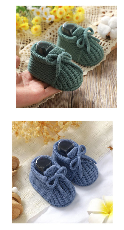 Infant Baby Shoes Knitted Newborn Boys Girl Footwear Fashion Solid Shallow Boots Shallow Kid 0-18M Clothing Accessories Handmade