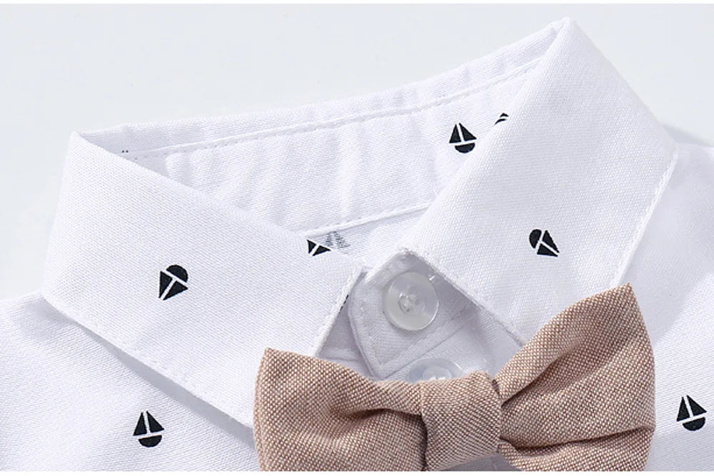 Baby Boys Clothing Suit Gentleman Handsome Romper Bow Set Birthday Festival Gift Jumpsuit Hat Toddler Boys Wedding Outfit Dress