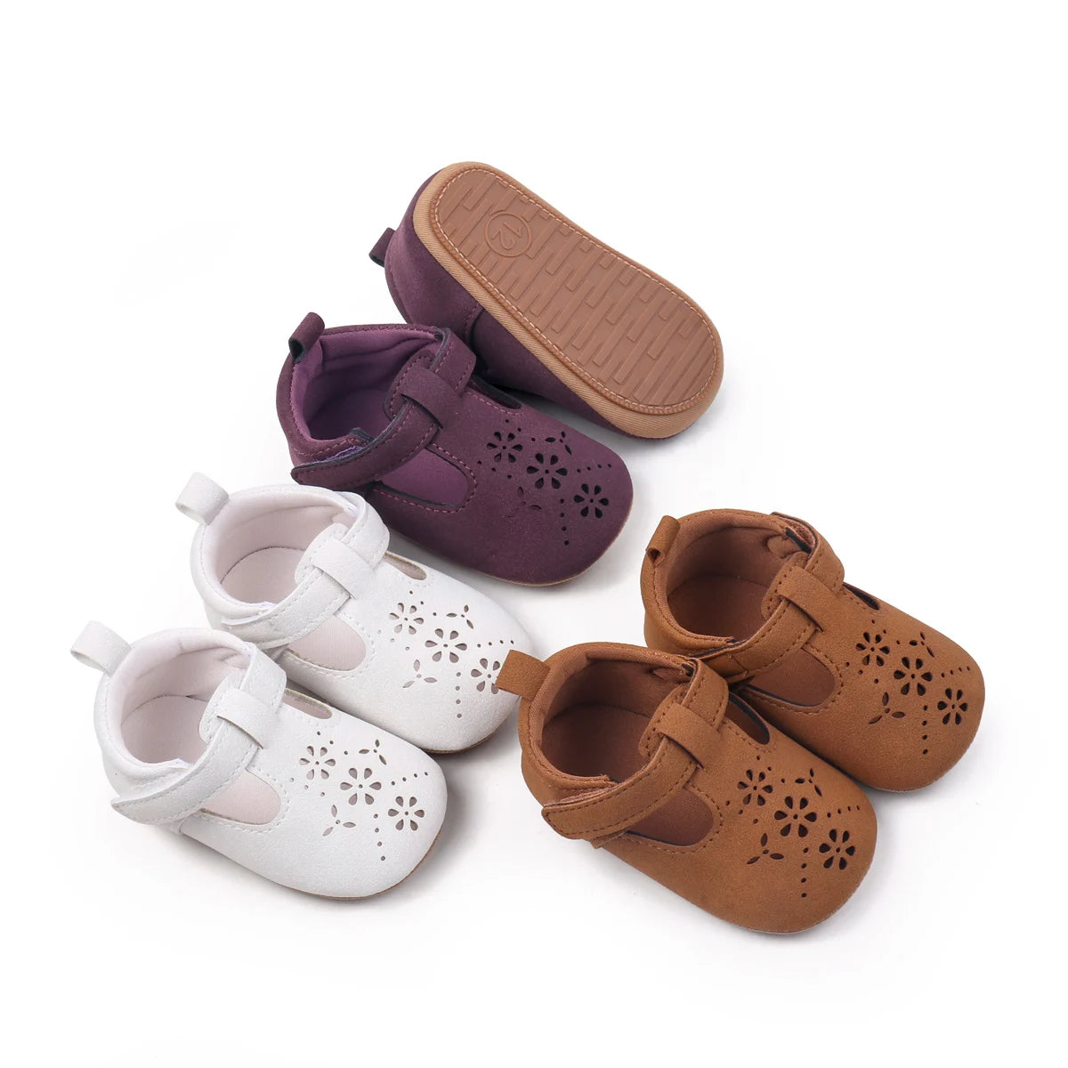 Baby Shoes For Boys And Girls, New Style, 0-1 Year Old, Hollow Out Rubber Sole, Anti-slip And Breathable Learning