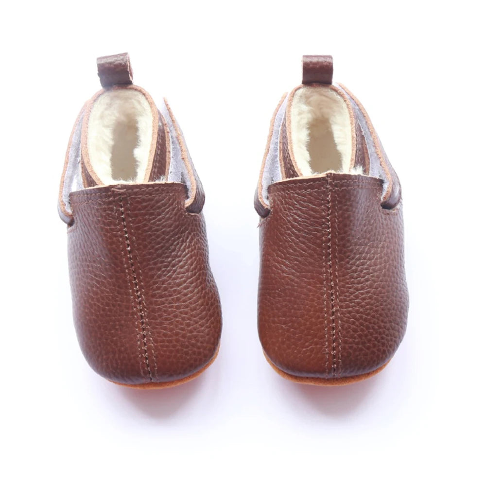 Baby Shoes Toddler Girls Boys Casual Leather Shoes Winter Furry Boot Newborn Infant Barefoot Shoes Sapatato Loafers Items Stuff