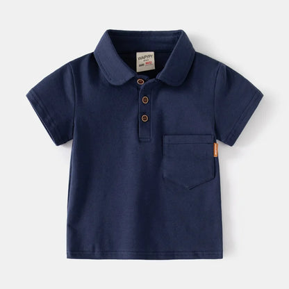 Baby Boy Clothes Summer Short Sleeve Children's Polo Shirts Toddler Kids Cotton T-shirts Boys Lapel Cartoon Tees Kids Sport Tops