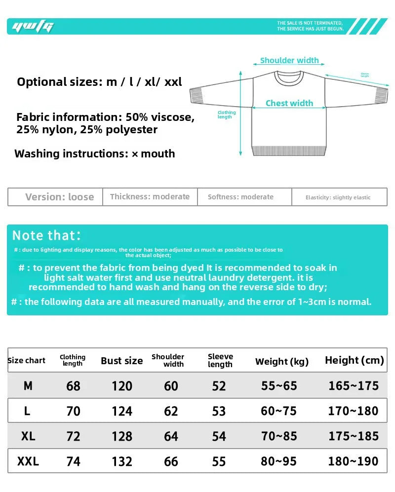 Men's retro cartoon knitted sweater for warmth, pullover casual long-sleeved knitted sweater for 2025 autumn-winter season