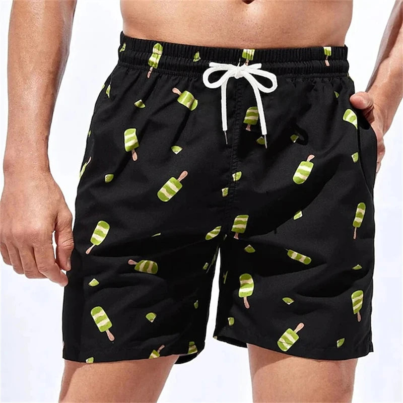 Men Beach Shorts 3D Print Summer Swimwear Men Fashion Casual Male Swimming Trunks Quick Dry Man Surf Board Shorts Beachwear Moto