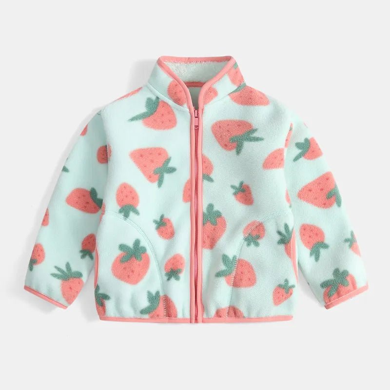 Boys Cartoon Coats Autumn Fashion Children's Clothes 1 to 2 4 6 8 Years Winter Baby Warm Fleece Outerwear Jacket for Girls