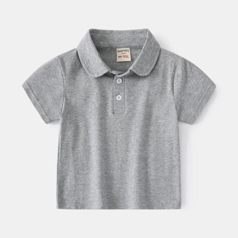 Long Sleeve Polo Shirts for Boys Spring Autumn Children Cotton Full Sleeve Shirt Black White Striped Classic Tops Baby Clothes