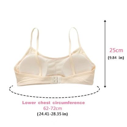 Cotton Teenage Girls Bras Casual Elastic Padded Vests Underwear Developmental Bras Sports Training Bra