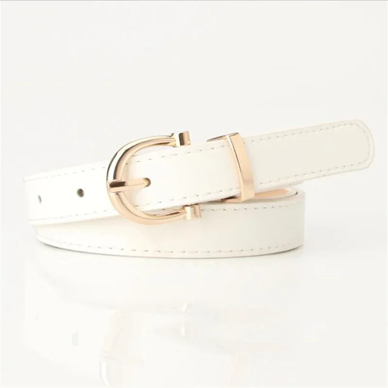 Women Belts New PU Leather Simple Metal Buckle Belt Girls Dress Jean Pants Waistband Belts for Lady Luxury Designer Brand