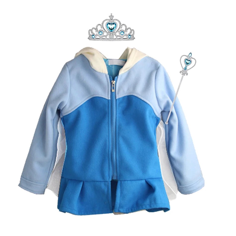 Hooded Jackets For Girls Spring Kids Cartoon Snow White Anna Cotton Outerwear Children Casual Coats Girls Clothing Elsa Outfits