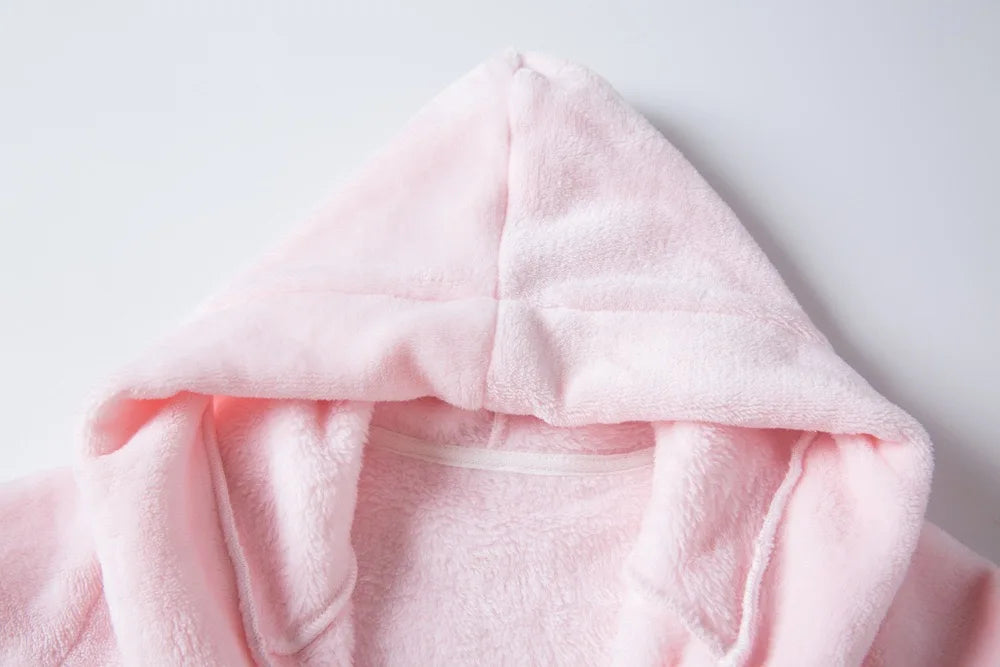 Children's Pajamas Bathrobes Girls Solid Color Soft Robe Personalized Princess Sleepwear Warm Loungewear Home Clothes 2-8Years