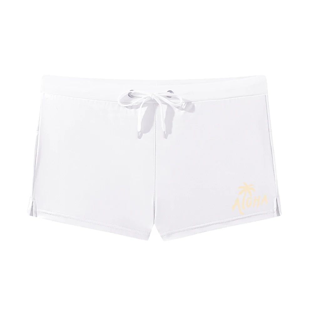 Men's Elastic Quick Dry Printed Swim Trunks Summer Beach Vacation Swimming Surfing Drawstring Swimsuit Beach Casual Wear