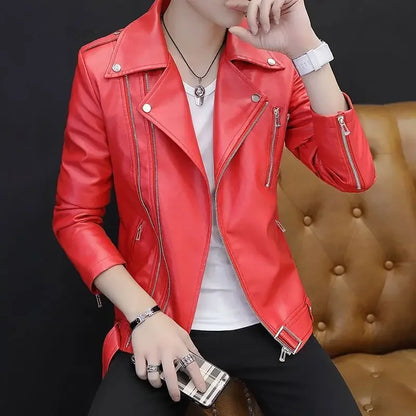 Coats Black Leather Jacket for Men Trendy 2025 Fashion Fashionable Spring Clothes Man Suits and Blazers Menswear Vintage Classic