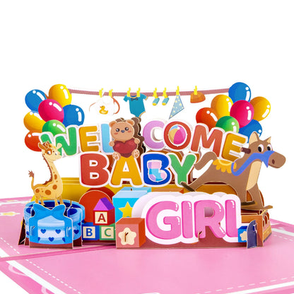 New Baby Boy and Girl Pop Up Card for Baby Shower New Parents