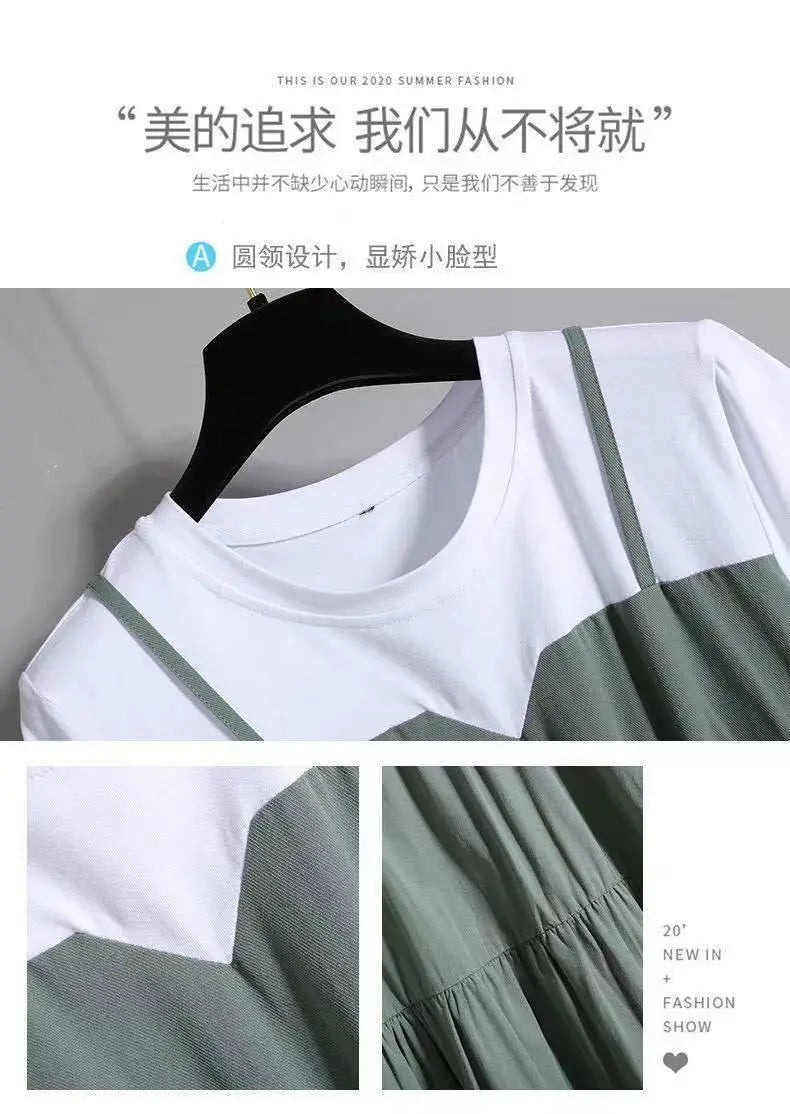 Fashion 10 12 14 16 Years Teenage Girls Dress Back To School Casual Style Large Sizes Suspenders One-piece Girl's Summer Dresses