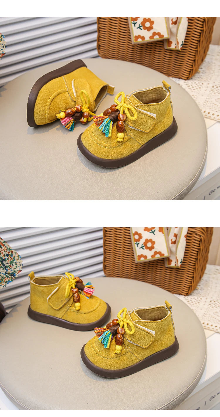 Baby Boys Girls High-top Casual Shoes 2025 New Autumn Toddler Walking Shoes Soft Sole Breathable First Walker Outdoor Daily Wear