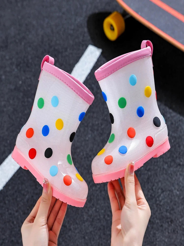 Baby water boots cartoon rain boots for boys and girls, children's rain shoes fashionable mid tube children's water shoes