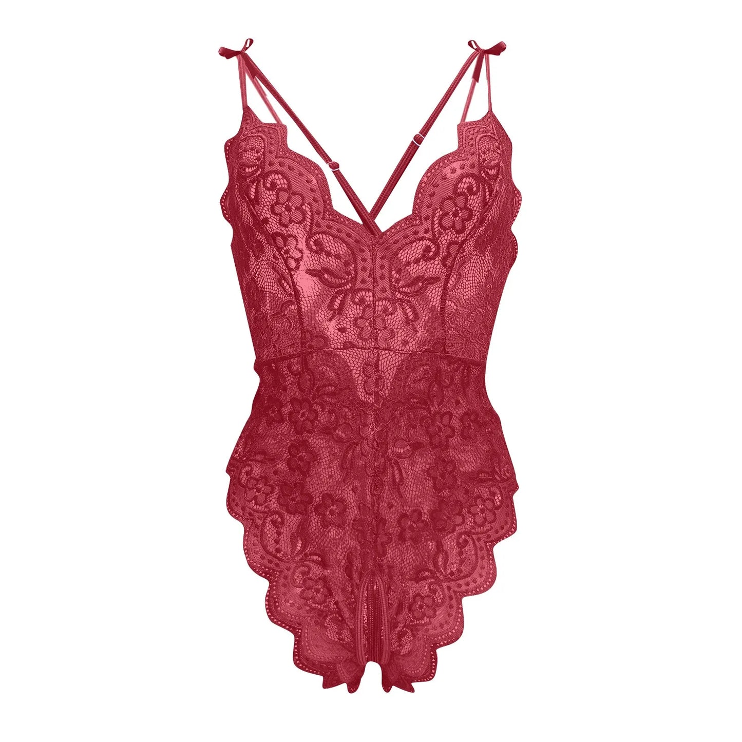 Women Lingerie Short Lightweight Nightgown Flower Lace Underwear Babydoll V Neck Sleepwear Strap Chemise, Add Female Charm